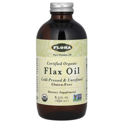 Flora, certyfikowany ekologiczny olej lniany, 8,5 fl oz (250 ml) Flora, certyfikowany ekologiczny olej lniany, 8,5 fl oz (250 ml)