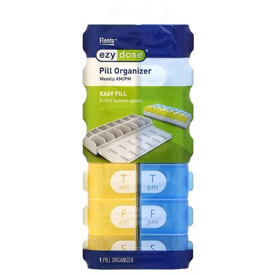 Ezy dawka, cotygodniowe łatwe wypełnienie AM/PM Pill Organizer, 1 liczba