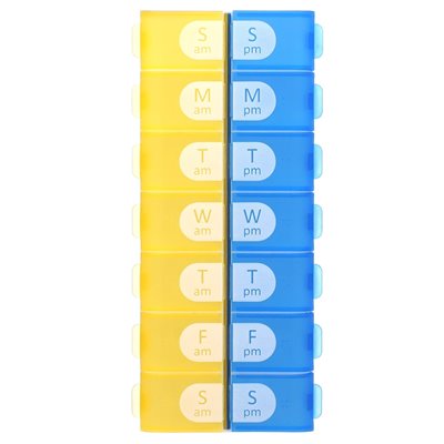 Ezy dawka, cotygodniowe łatwe wypełnienie AM/PM Pill Organizer, 1 liczba