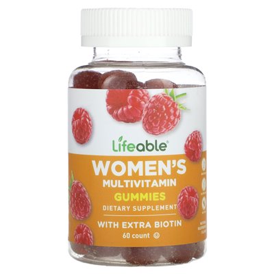 Lifeable, Women's Multivitamin Gummies, Natural Raspberry, 60 Gummies Lifeable, Women's Multivitamin Gummies, Natural Raspberry, 60 Gummies