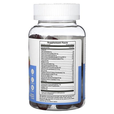 Vitally, men's multivitamin jelly, sugar-free, natural strawberry, 60 gummy