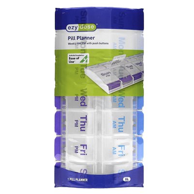 Ezy dawka, cotygodniowe AM/PM z przyciskami PLANATER PIĄTEK, XL, 1 Liczba Ezy dawka, cotygodniowe AM/PM z przyciskami PLANATER PIĄTEK, XL, 1 Liczba