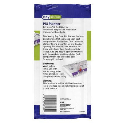 Ezy dawka, cotygodniowe AM/PM z przyciskami PLANATER PIĄTEK, XL, 1 Liczba Ezy dawka, cotygodniowe AM/PM z przyciskami PLANATER PIĄTEK, XL, 1 Liczba