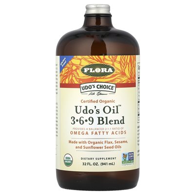 Flora, UDO's Choice®, UDO's Oil ™ 3-6-9 Blend, 32 Fl Oz (941 ml) Flora, UDO's Choice®, UDO's Oil ™ 3-6-9 Blend, 32 Fl Oz (941 ml)