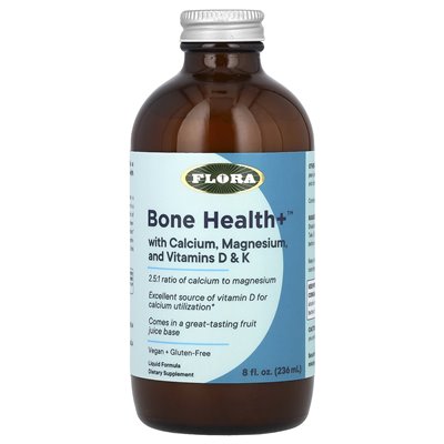 Flora, Bone Health+™ z wapniem, magnezem i witaminami D&ampK, 8 Fl Oz (236 ml)