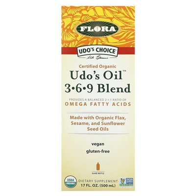 Flora, mieszanka oleju Udo 3-6-9, 17 fl oz (500 ml) Flora, mieszanka oleju Udo 3-6-9, 17 fl oz (500 ml)