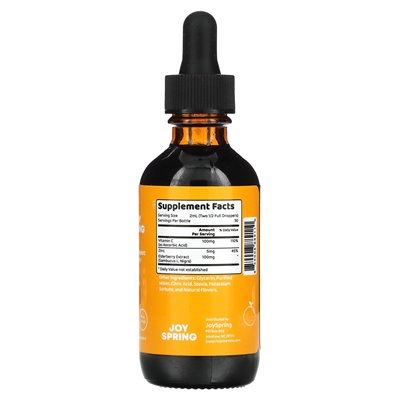 JoySpring, Witamina C + Cynk, Wiek 2+, 2 uncji (60 ml) JoySpring, Witamina C + Cynk, Wiek 2+, 2 uncji (60 ml)