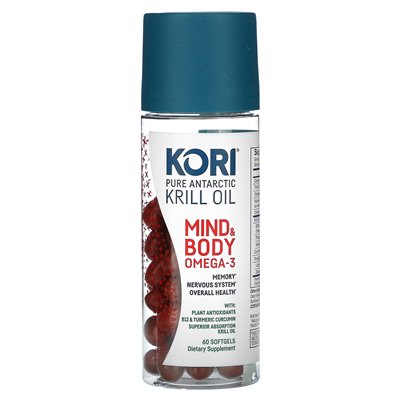 Kori, Pure Atlantic Krill Oil, Mind &amp Body Omega-3, 60 Softgels