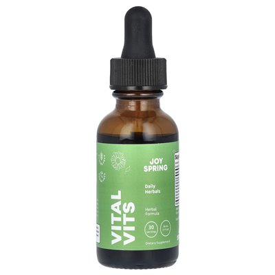 JoySpring, Vital Vits, Codziennie Ziołowe, 1 uncja fl (30 ml) JoySpring, Vital Vits, Codziennie Ziołowe, 1 uncja fl (30 ml)