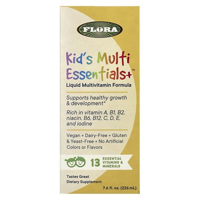 Flora, Kid's Multi Essentials+, sok owocowy, 7,6 fl oz (226 ml) Flora, Kid's Multi Essentials+, sok owocowy, 7,6 fl oz (226 ml)