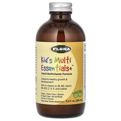 Flora, Kid's Multi Essentials+, sok owocowy, 7,6 fl oz (226 ml) Flora, Kid's Multi Essentials+, sok owocowy, 7,6 fl oz (226 ml)