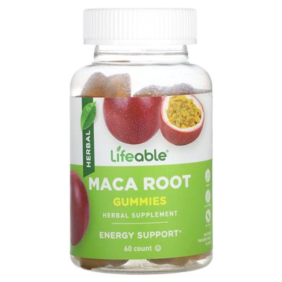 Life, Maca-Wurzel, natürliche Passionsfrucht, 60 Gummibärchen