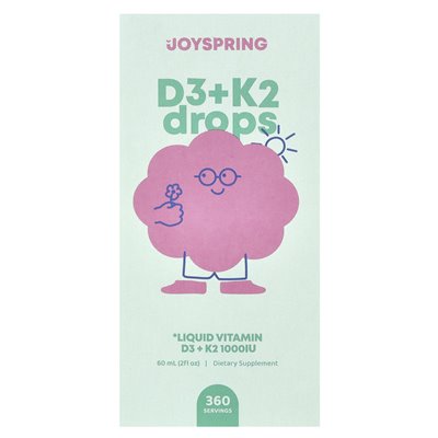 Joyspring, D3 + K2 krople, 2 fl oz (60 ml)