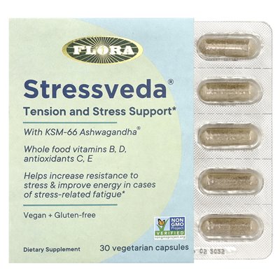 Flora, stresdeda z KSM-66 Ashwagandha, 30 kapsułek wegetariańskich