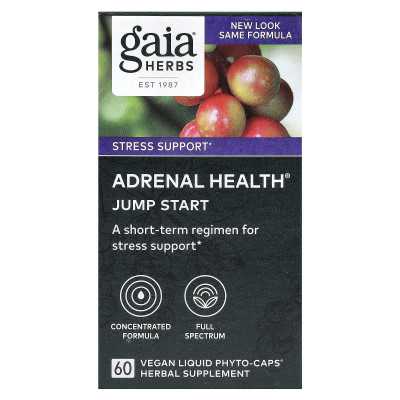 Gaia Herbs, Adrenal Health®, Jump, Start, 60 Vegan Liquid Phyto-Caps