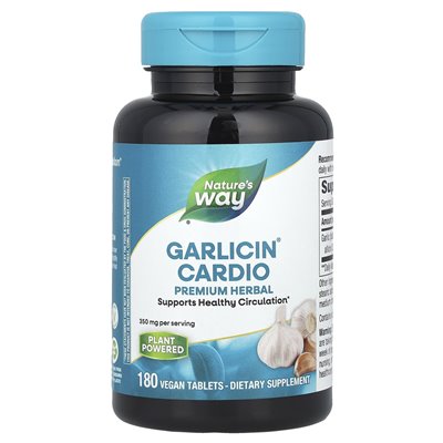 Nature's Way, GarliCin® Cardio, 350 mg, 180 wegańskich tabletek Nature's Way, GarliCin® Cardio, 350 mg, 180 wegańskich tabletek