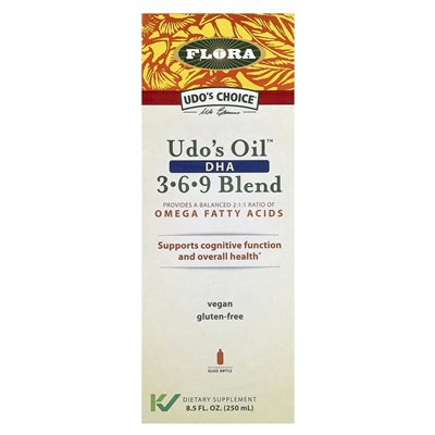 Flora, Udo's Choice, Udo's Oil, DHA 3-6-9 Blend, 8,5 fl oz (250 ml) Flora, Udo's Choice, Udo's Oil, DHA 3-6-9 Blend, 8,5 fl oz (250 ml)
