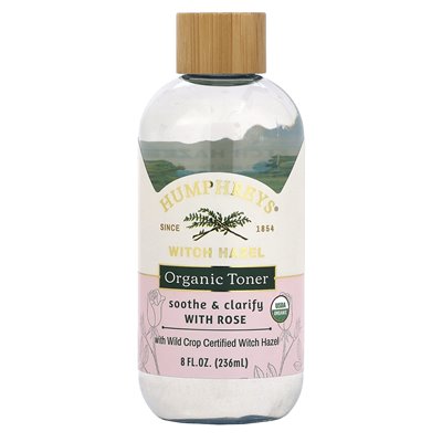 Humphreys, Witch Hazel, Organic Rose Toner, Sofothe & Cl,ify, 8 fl oz (236 ml)