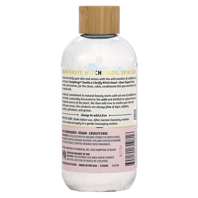 Humphreys, Witch Hazel, Organiczny toner z różą, Sofothe & Cl,ify, 8 fl oz (236 ml) Humphreys, Witch Hazel, Organiczny toner z różą, Sofothe & Cl,ify, 8 fl oz (236 ml)