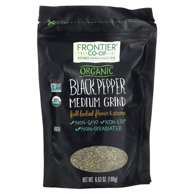 Frontier Co-op, Bio-Schwarzer Pfeffer, mittlerer Mahlgrad, 6,63 oz (188 g)