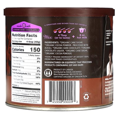 Równa wymiana, organiczna ciemna gorąca czekolada, 12 uncji (340 g)