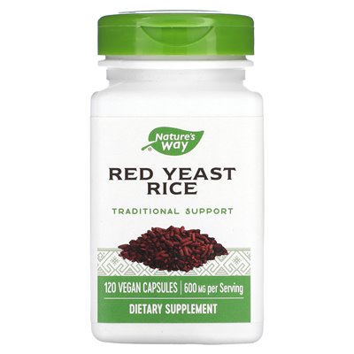 Nature's Way, Red Drożdże Ryż, 600 mg, 120 wegańskich kapsułek