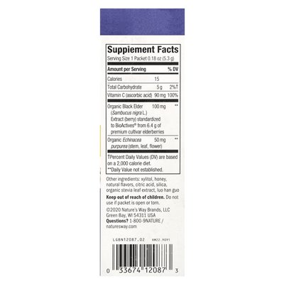 Nature's Way, Sambucus®, Heißgetränkemischung, standardisierte Bronbeere, Honig-Cyton-Bree, 10 Päckchen, je 0,18 oz