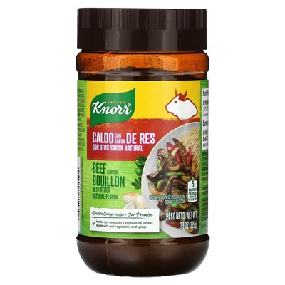 Knorr, Beef Flavor Bouillon, 7,9 uncji (225 g) Knorr, Beef Flavor Bouillon, 7,9 uncji (225 g)