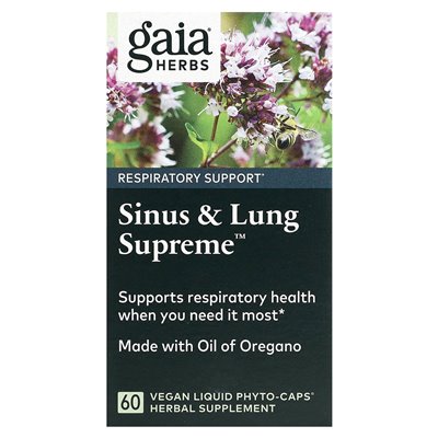 Zioła Gaia, Sinus &amp Lung Supreme, 60 wegańskich płynnych fito-caps