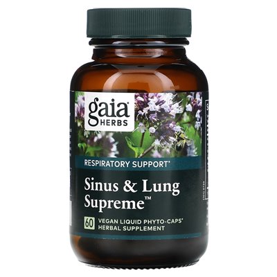 Zioła Gaia, Sinus &amp Lung Supreme, 60 wegańskich płynnych fito-caps