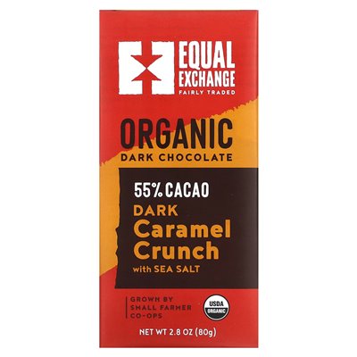 Equal Exchange, Bio, dunkle Schokolade, Meersalz-Karamell-Krise, 55 % Kakao, 2,8 oz (80 g)