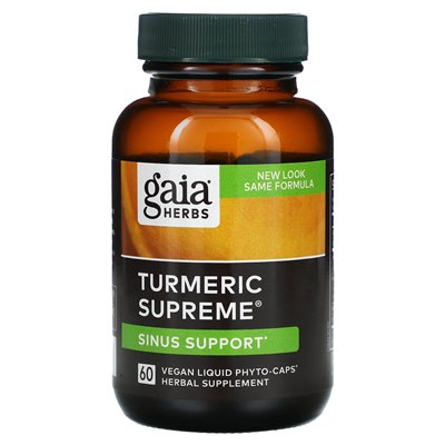 Gaia Herbs, Turmeric Supreme, Sinus Support, 60 Vegan Liquid Phyto-Caps