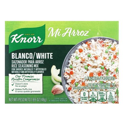 Knorr, Mi Arroz, ryżowy mieszanka przypraw, biała, 4 pakiety, 1,69 uncji (48 g)
