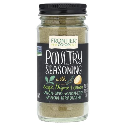 Frontier Co-Op, przyprawy drobiu z szałwią, tymianek i cebulą, 1,34 uncji (38 g)