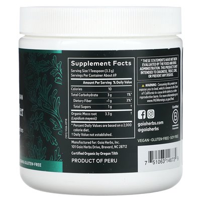 Gaia Herbs, gelatinisiertes peruanisches Maca-Pulver, 8 oz (227 g)