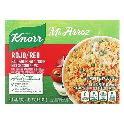 Knorr, Mi Arroz, Reisgewürzmischung, Rot, 4 Päckchen, 2,39 oz (68 g)