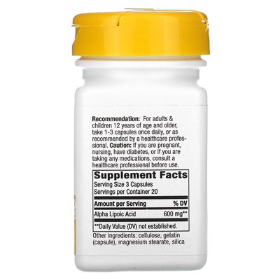 Nature's Way, Alpha Lipoic kwas, 600 mg, 60 kapsułek Nature's Way, Alpha Lipoic kwas, 600 mg, 60 kapsułek