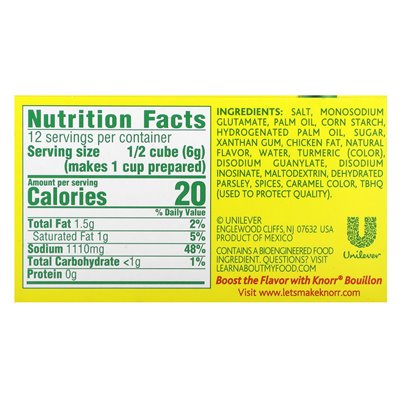 Knorr, Builon Flavor, 6 dodatkowych dużych kostek, 2,5 uncji (71 g)