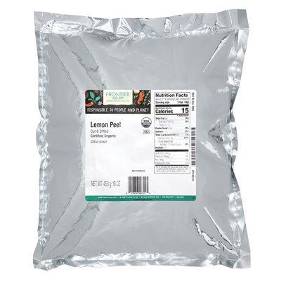 Frontier Co-Op, geschnittene und gesiebte Bio-Zitronenschale, 16 uncji (453 g)