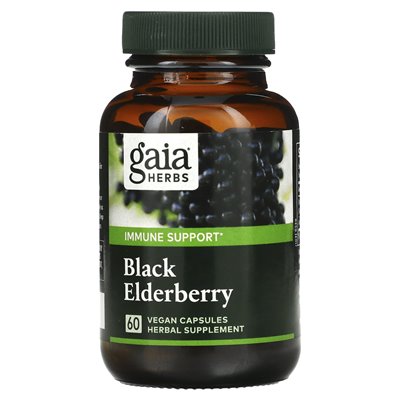 Gaia Herbs, Black Elderberry with Acerola Fruit, 60 Vegan Capsules