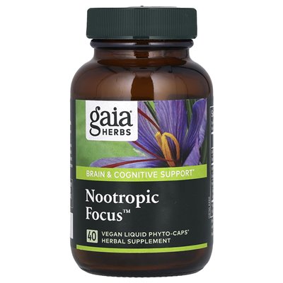Zioła Gaia, Nootropic Focus, 40 wegańskich płynnych fito-caps