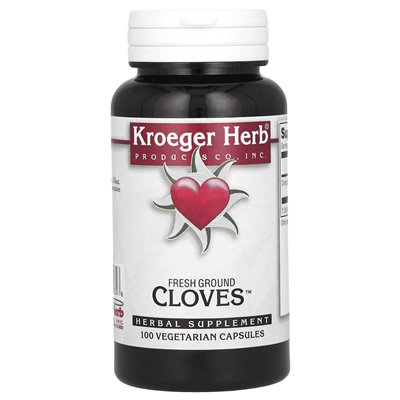 Kroeger Herb Co, Frisch gemahlene Gewürznelken, 100 vegetarische Kapseln