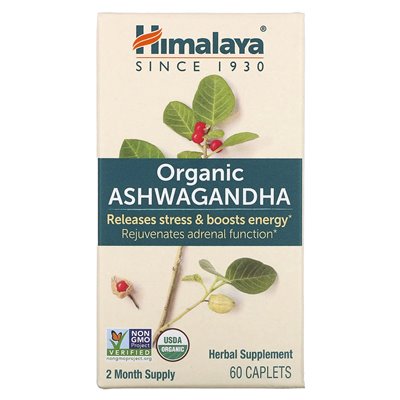 Himalaya, ekologiczne Ashwagandha, 60 kapleżek