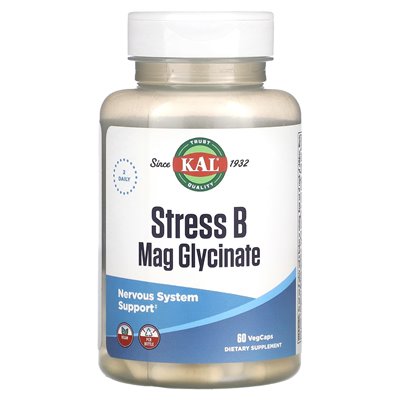 Kal, stres B Mag glicynian, 60 Vegcaps