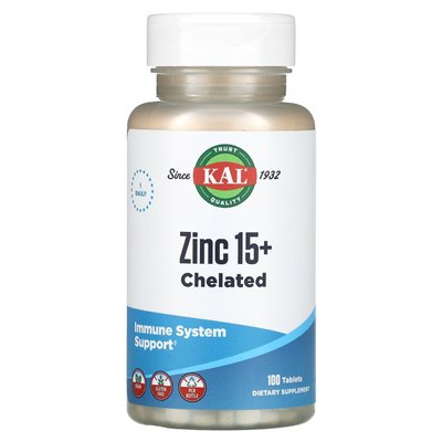 Kal, cynk 15+ chelatowany, 100 tabletek Kal, cynk 15+ chelatowany, 100 tabletek