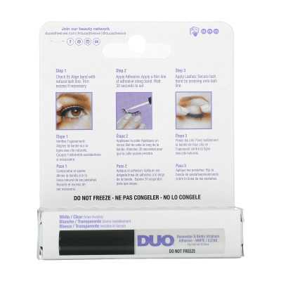 Duo, Rosewater & Biotin Striplash glue with white/clear, 0.18 oz (5 g)