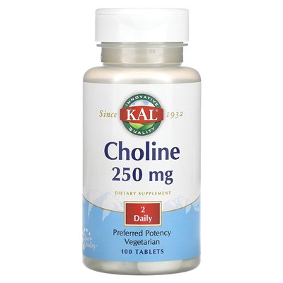 Kal, choline, 250 mg, 100 tablets (125 mg per tablet)