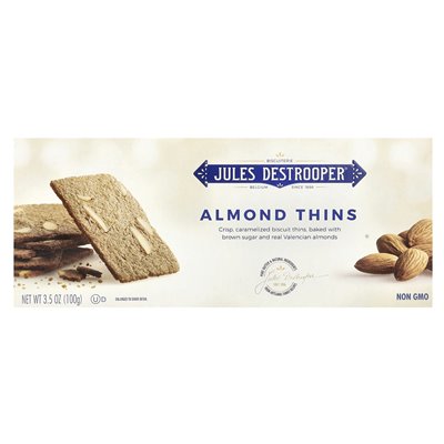 Jules Destrooper, migdałowe Thins, 3,5 uncji (100 g) Jules Destrooper, migdałowe Thins, 3,5 uncji (100 g)