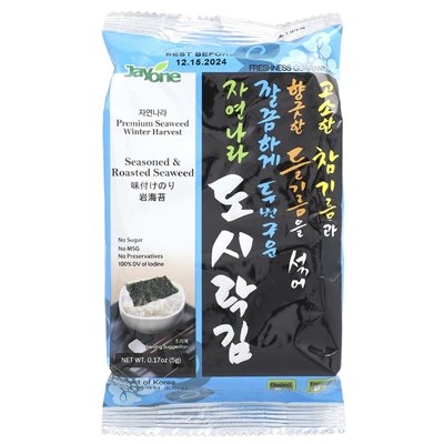 Jayone, seasoned and roasted kelp, 0.17 oz (5 g)