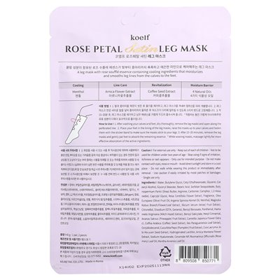 Koelf, Rose Petal Satin Leg Mask, 1 Pair, 40 g Koelf, Rose Petal Satin Leg Mask, 1 Pair, 40 g
